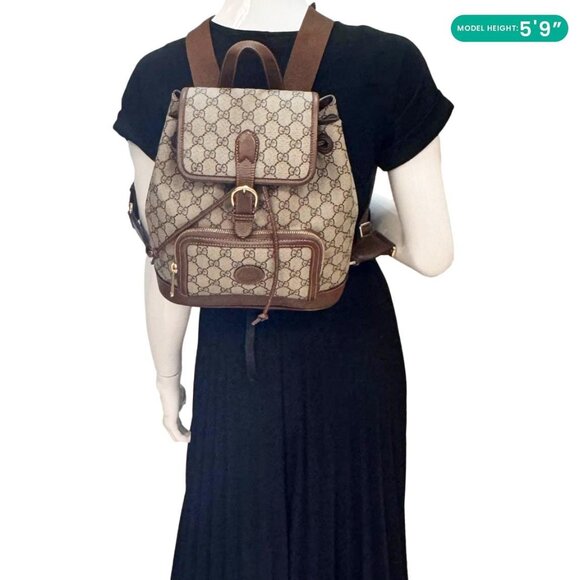 Gucci Interlocking G Supreme Canvas Backpack Brown 674147 - Picture 2 of 12